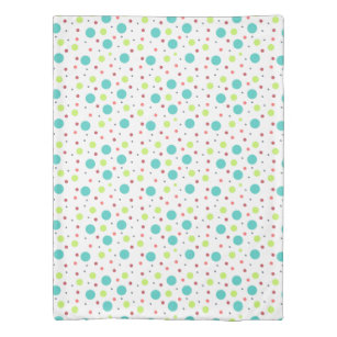 Bright Neon Green Blue Red Pink Gray Polka Dots Duvet Cover