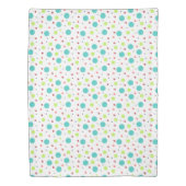 Bright Neon Green Blue Red Pink Gray Polka Dots Duvet Cover (Front)