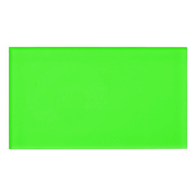 Bright Neon Green Name Badge – Customizable (Front)