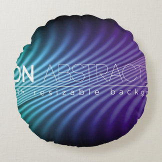 Bright neon lines background with 80s style1980, 8 round pillow