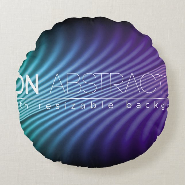 Bright neon lines background with 80s style1980, 8 round pillow (Front)