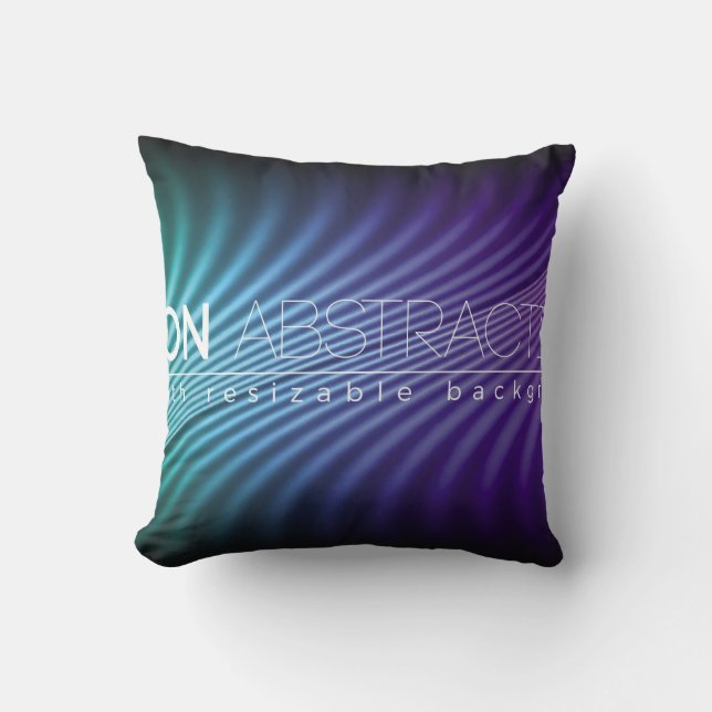 Bright neon lines background with 80s style1980, 8 throw pillow (Front)