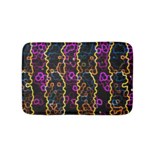 Bright "Neon on Black" Bath Mat