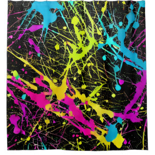 Bright Neon Paint Splatter