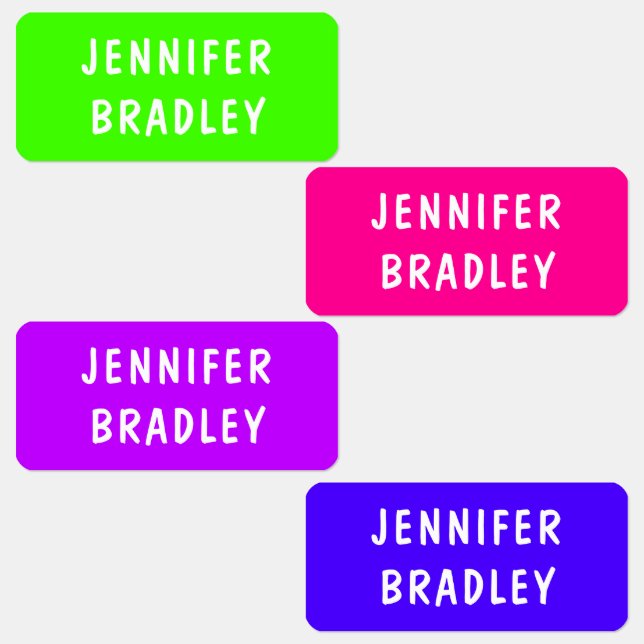 Bright Neon Personalized Kids School Name (Group)