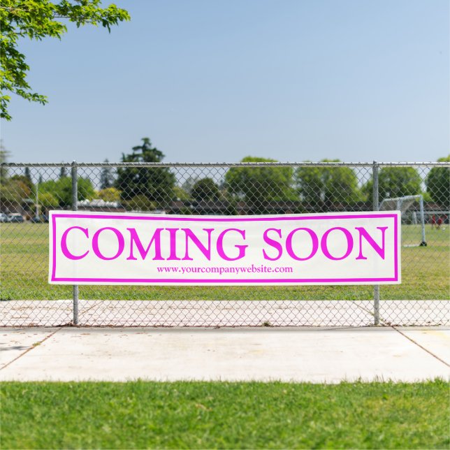 Bright Neon Pink Business Coming Soon Website Banner (Insitu)