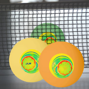 Bright Neon Psychedelic Citrus Customizable Ping Pong Ball