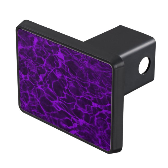 Bright Neon Purple Flaming Water Trailer Hitch Cover (Top Right)