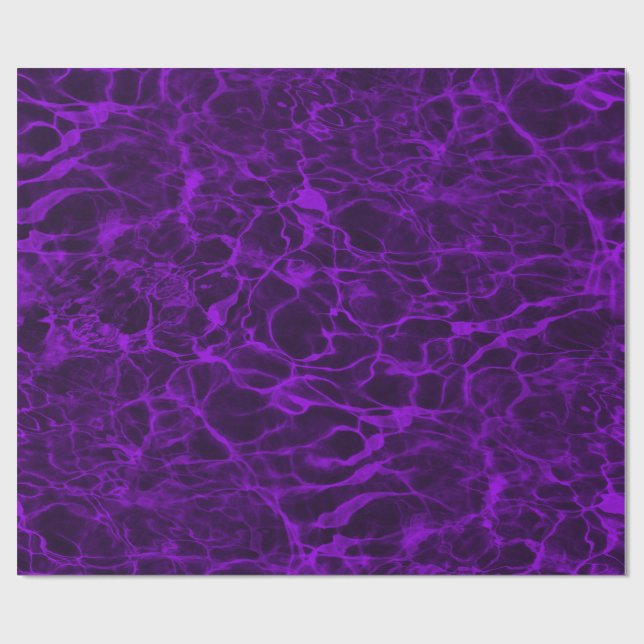 Bright Neon Purple Flaming Water Wrapping Paper (Flat)