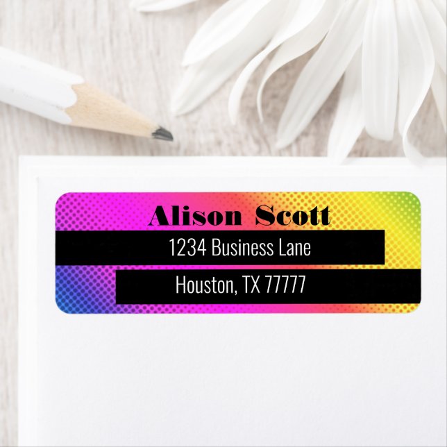 Bright Neon Rainbow Modern Business Return Adresse (En situation)