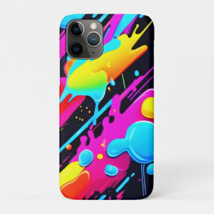 Bright Neon Splashes in Abstract Artwork iPhone 11 Pro Case