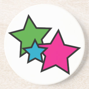 Bright Neon Star Trio Coaster