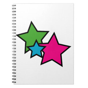 Bright Neon Star Trio Notebook