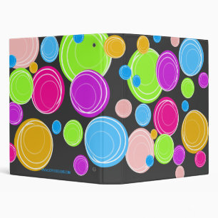 Bright Neon Swirl Circle Patterned Binders