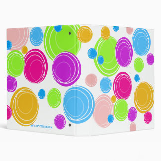 Bright Neon Swirl Circle Patterned Binders