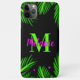 Bright Neon Tropical Palm Tree Air Brush iPhone 11 Pro Max Case