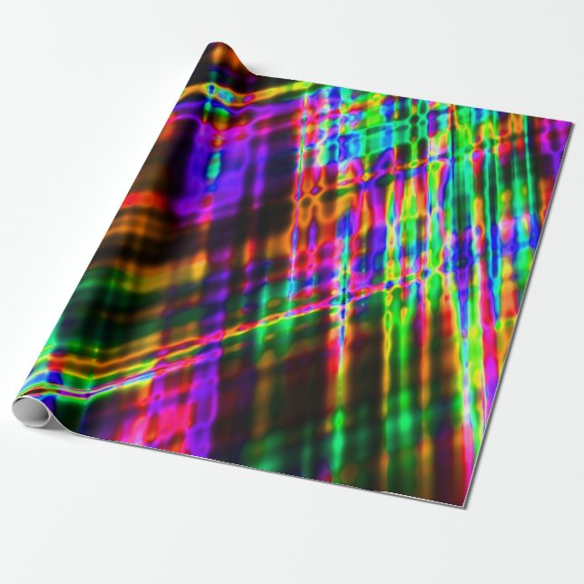 Bright Neon Wrapping Paper (Unrolled)