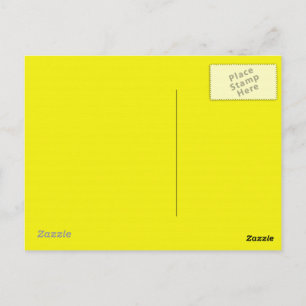 Bright Neon Yellow  background on a postcard