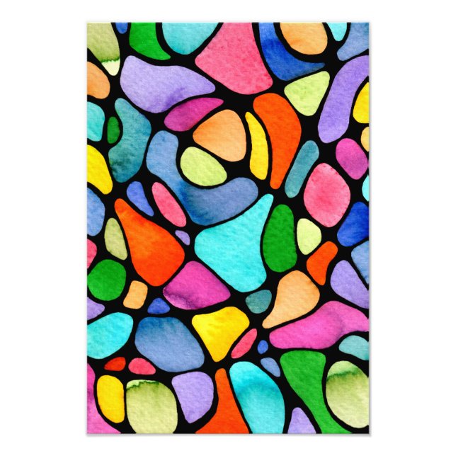 Bright Neurographic Watercolor Art  Photo Print (Front)