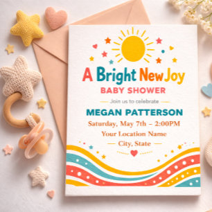 Bright Neutral Golden Sun Design Invitation