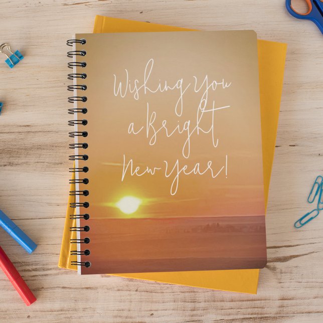 Bright New Year Photo Custom-Branded Notebook (Creator Uploaded)