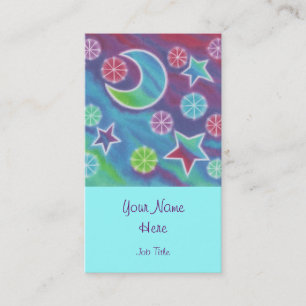 Bright Night business card template blue portrait