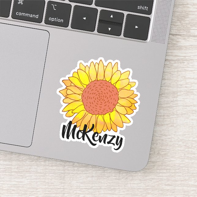 Bright Nom personnalisé Sticker tournesol (Détail)