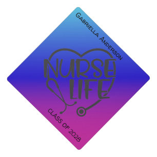 Bright Nurse Life Stethoscope Graduation Cap Topper