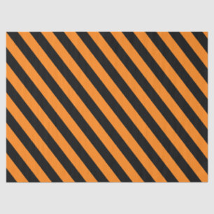 Bright Orange and Black Halloween Striped Pattern  Tissue Paper
