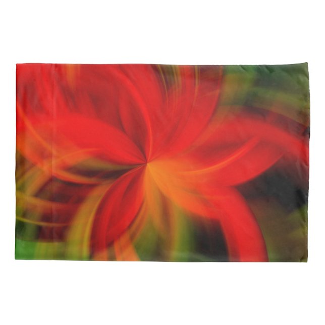 Bright Orange And Green Abstract Pillowcase (Back)