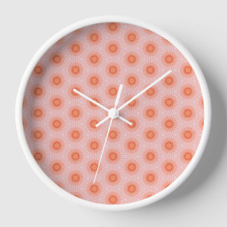 Bright Orange and Peach Pink Clock