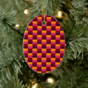 Bright Orange and Purple Combination Ceramic Ornament