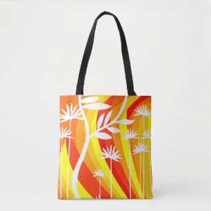 Bright Orange and White Tote Bag