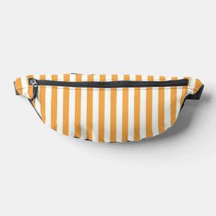Bright Orange and White Vertical Stripes Aesthetic Fanny Pack