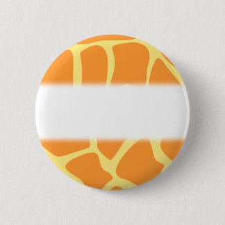 Bright Orange and Yellow Giraffe Print Pattern. 2 Inch Round Button