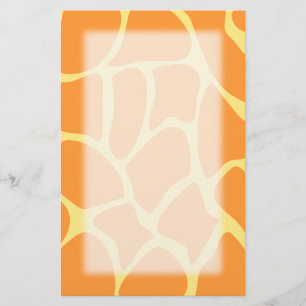 Bright Orange and Yellow Giraffe Print Pattern. Stationery