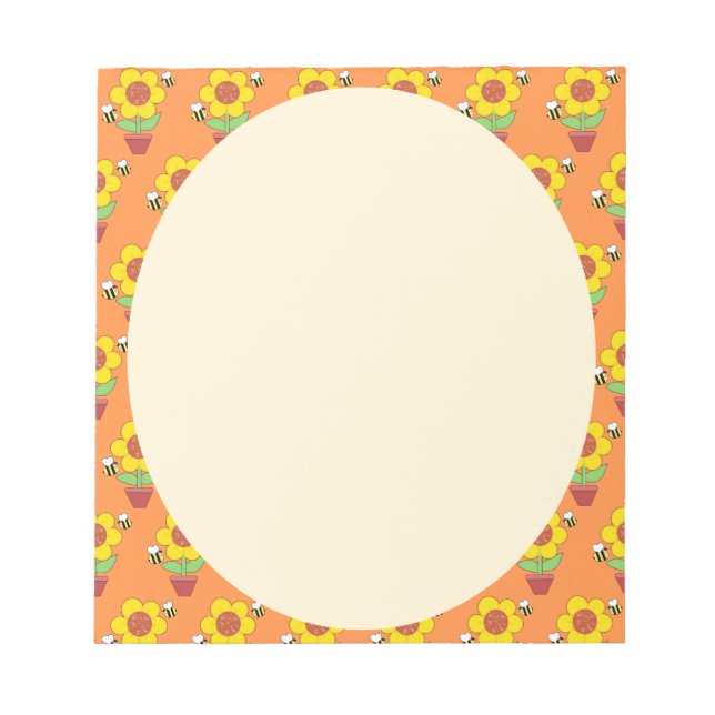 Bright Orange And Yellow SunFlower  Notepad (Front)