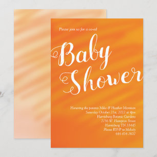 Bright Orange Baby Shower Gender Neutral Co-Ed Invitation
