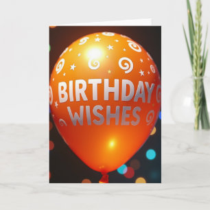 Bright Orange Balloon Card