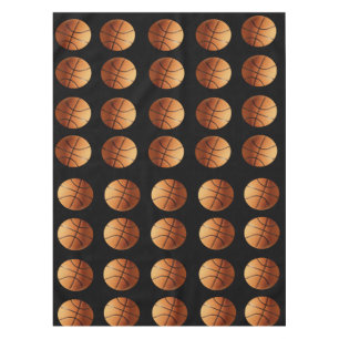 Bright_Orange_Basketballs_Cotton_Table_Cloth. Tablecloth
