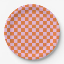 Bright Orange Chequered