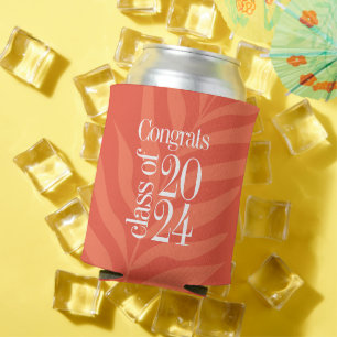 Bright Orange Congrats Class of 2024 Can Cooler