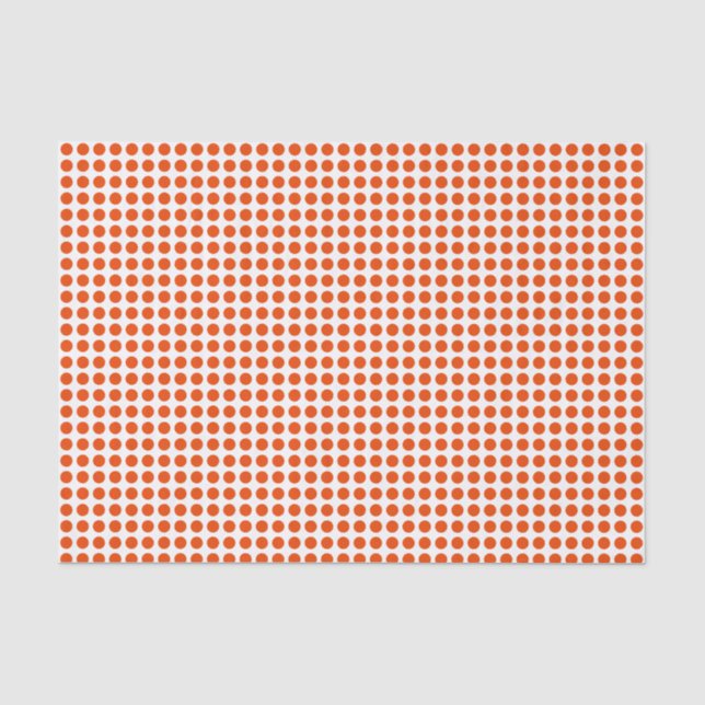 Bright Orange Dots on White Tissue Paper (Front)