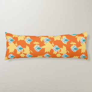 Bright orange fabric design featuring intricate bl body pillow