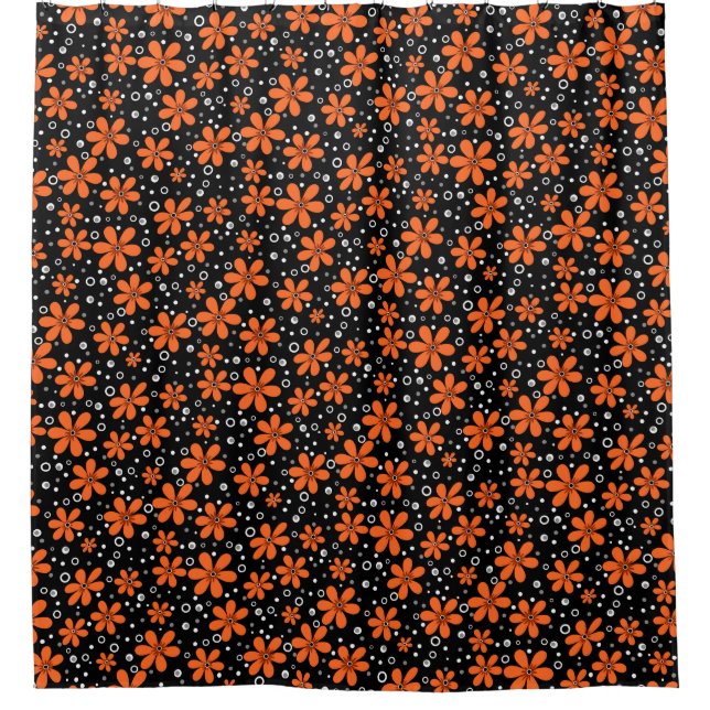 Bright orange flowers on a black background with w (Front)