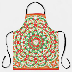 Bright Orange Green Fashionable Bandana Shawl Apron