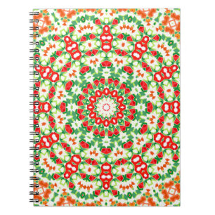 Bright Orange Green Fashionable Bandana Shawl Notebook