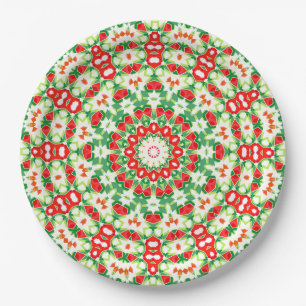 Bright Orange Green Fashionable Bandana Shawl Paper Plate