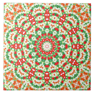 Bright Orange Green Fashionable Bandana Shawl Tile
