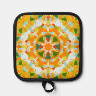 Bright Orange Green Star Dopamine Decor Kitchen Pot Holder